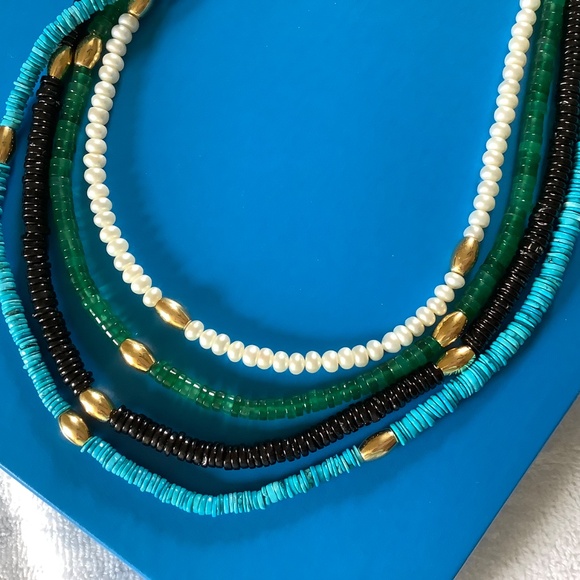 Affinity Gems Multi-Layer Beaded Necklace, Gold-tone Over Sterling Silver - Picture 9 of 16